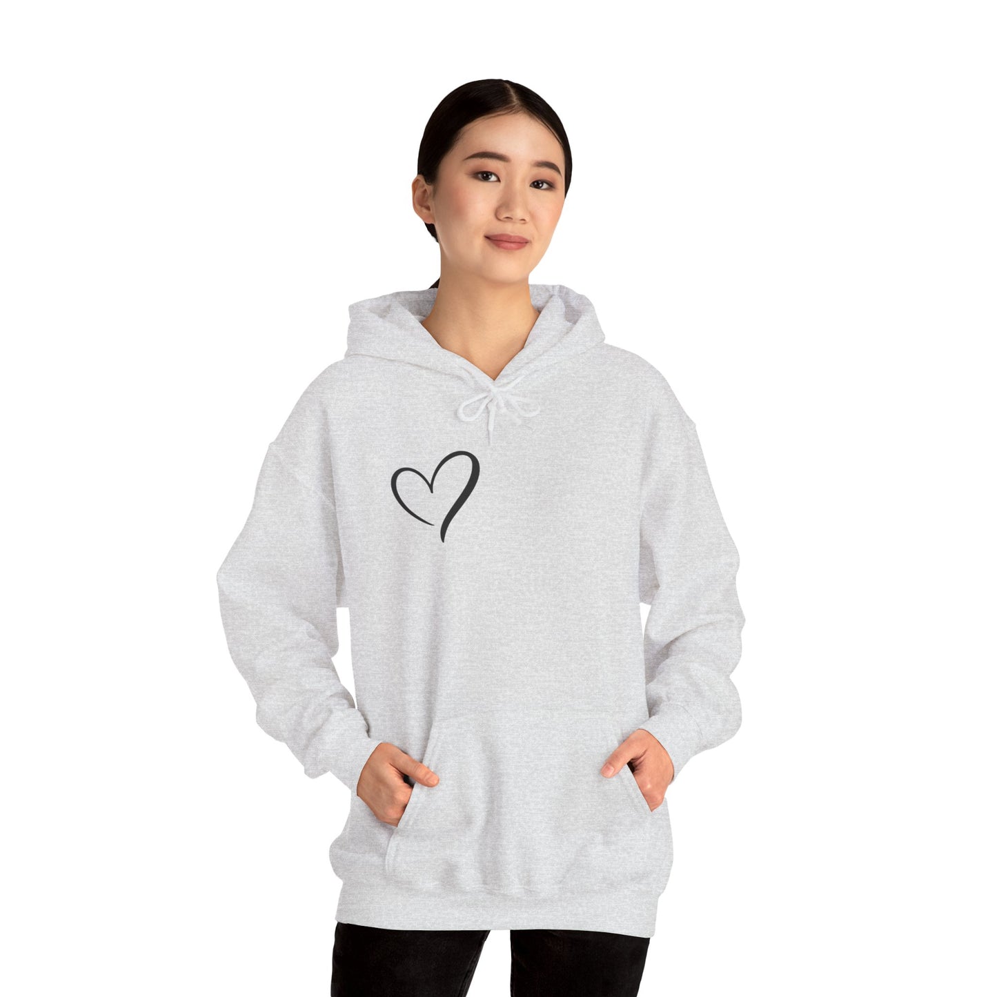 Dear person behind me the world is a better place with you in it. -the person in front of you Hooded Sweatshirt with Heart Design