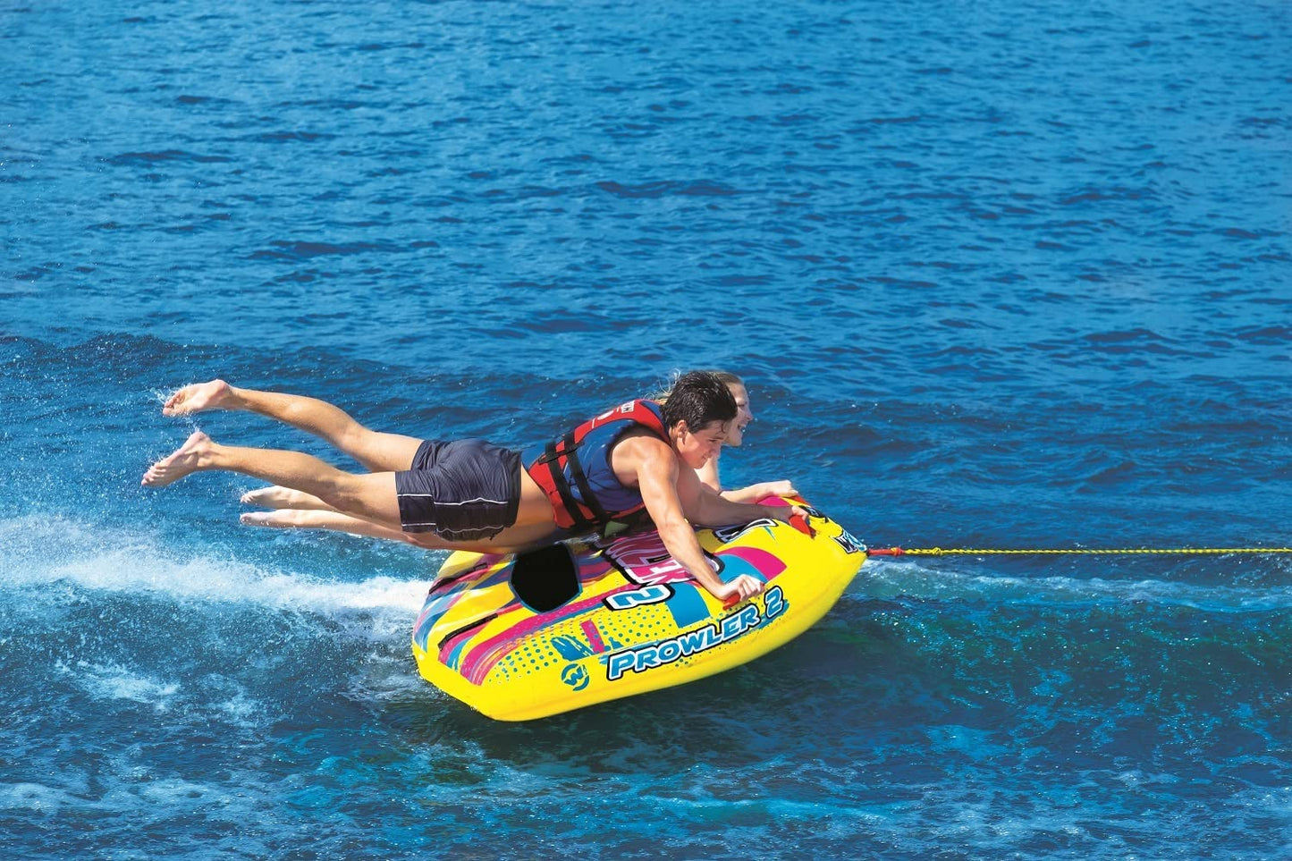 WOW Watersports Prowler Towable 2 Person 2P Starter Kit with 12V Pump and 2K Tow Rope WOW Watersports