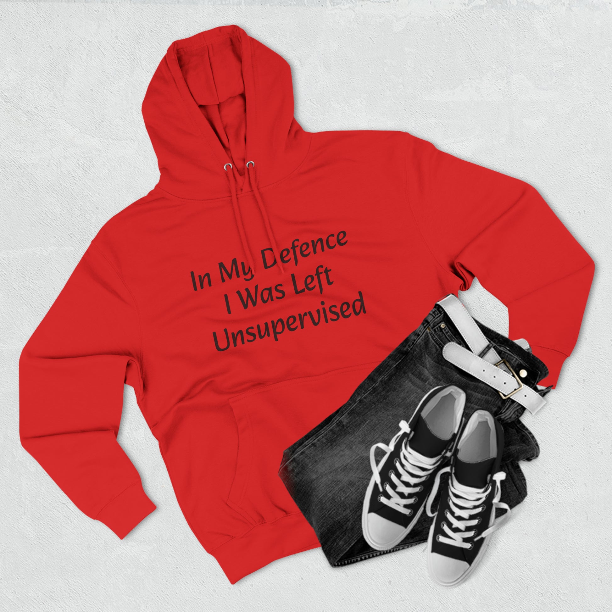 In My Defence i  Was left unsupervised  Fleece Unisex Elite Hoodie - KNACK