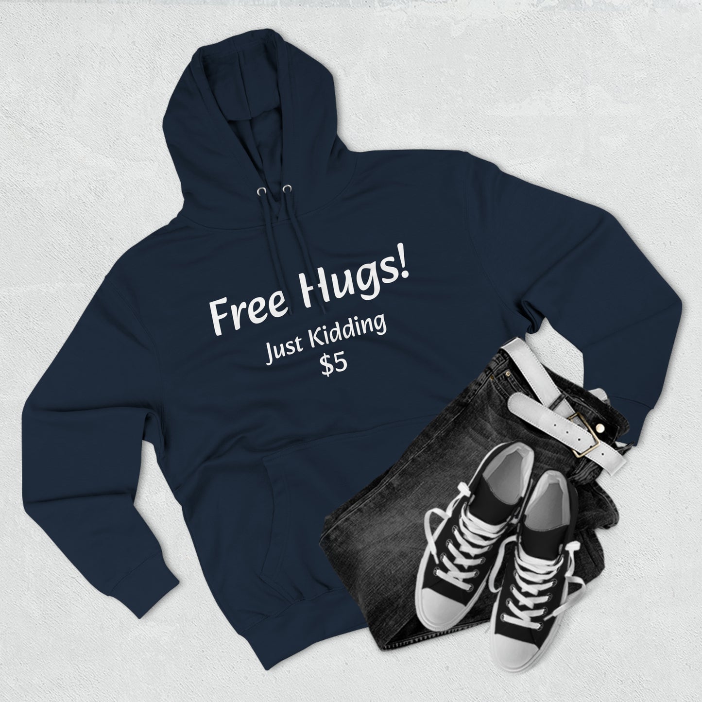 Free Hugs Just Kidding 5$ Fleece Unisex Elite Hoodie - KNACK