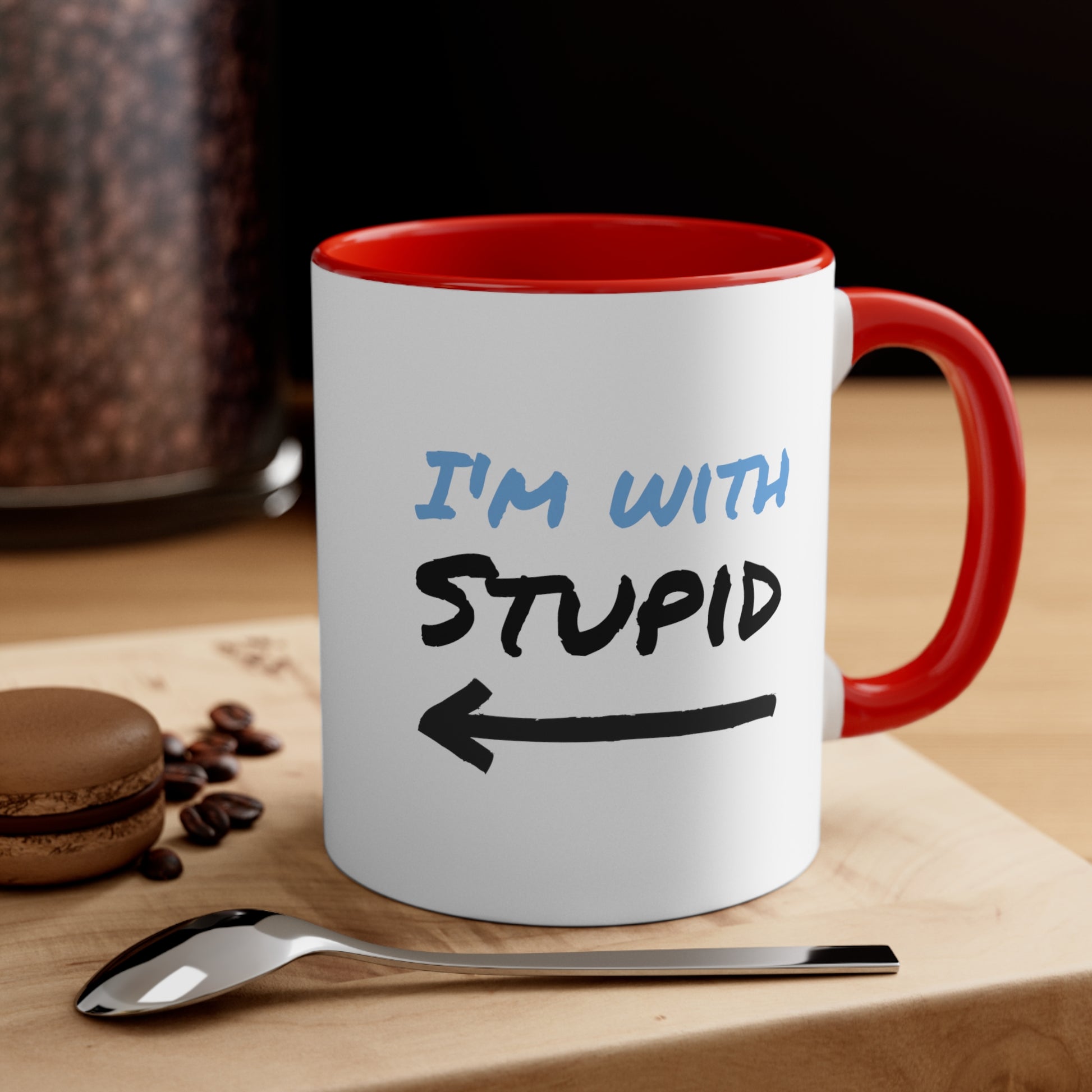 I'm With Stupid Accent Coffee Mug, 11oz - KNACK