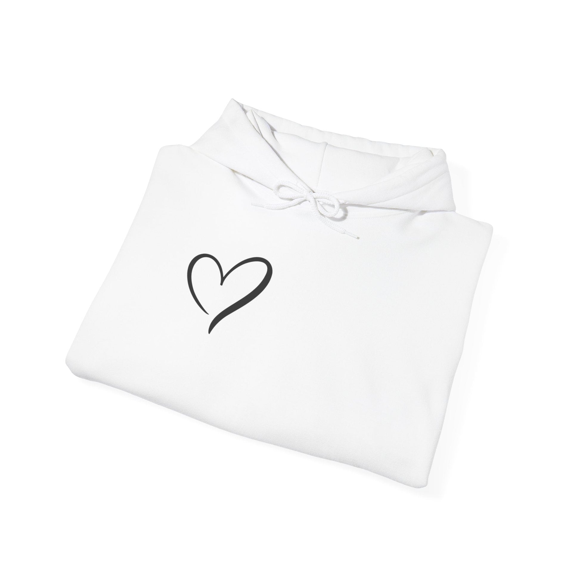 Dear person behind me the world is a better place with you in it.  -the person in front of you  Hooded Sweatshirt with Heart Design Printify