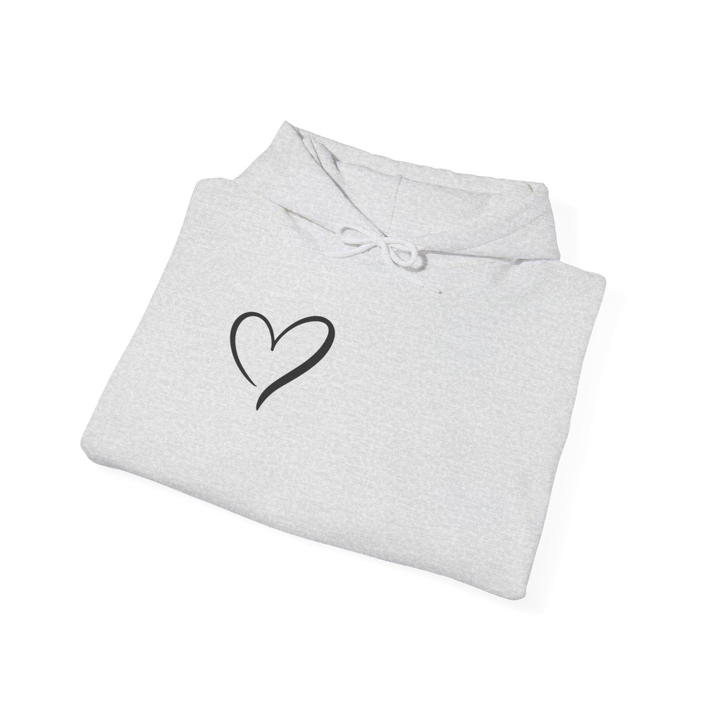 Dear person behind me the world is a better place with you in it.  -the person in front of you  Hooded Sweatshirt with Heart Design Printify