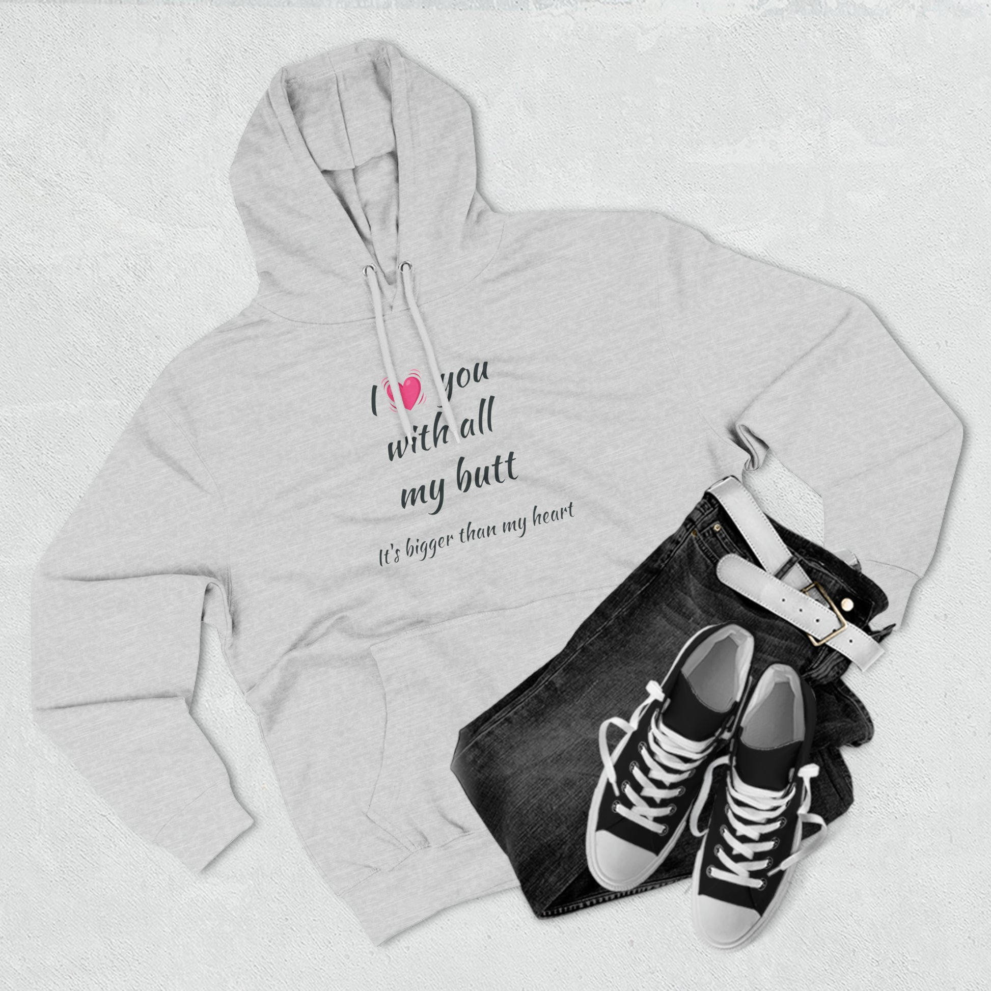 I love you With All My Butt Fleece Unisex Elite Hoodie - KNACK