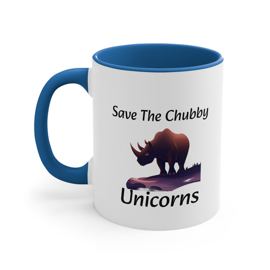 Save the Chubby Unicorns Accent Coffee Mug, 11oz - KNACK