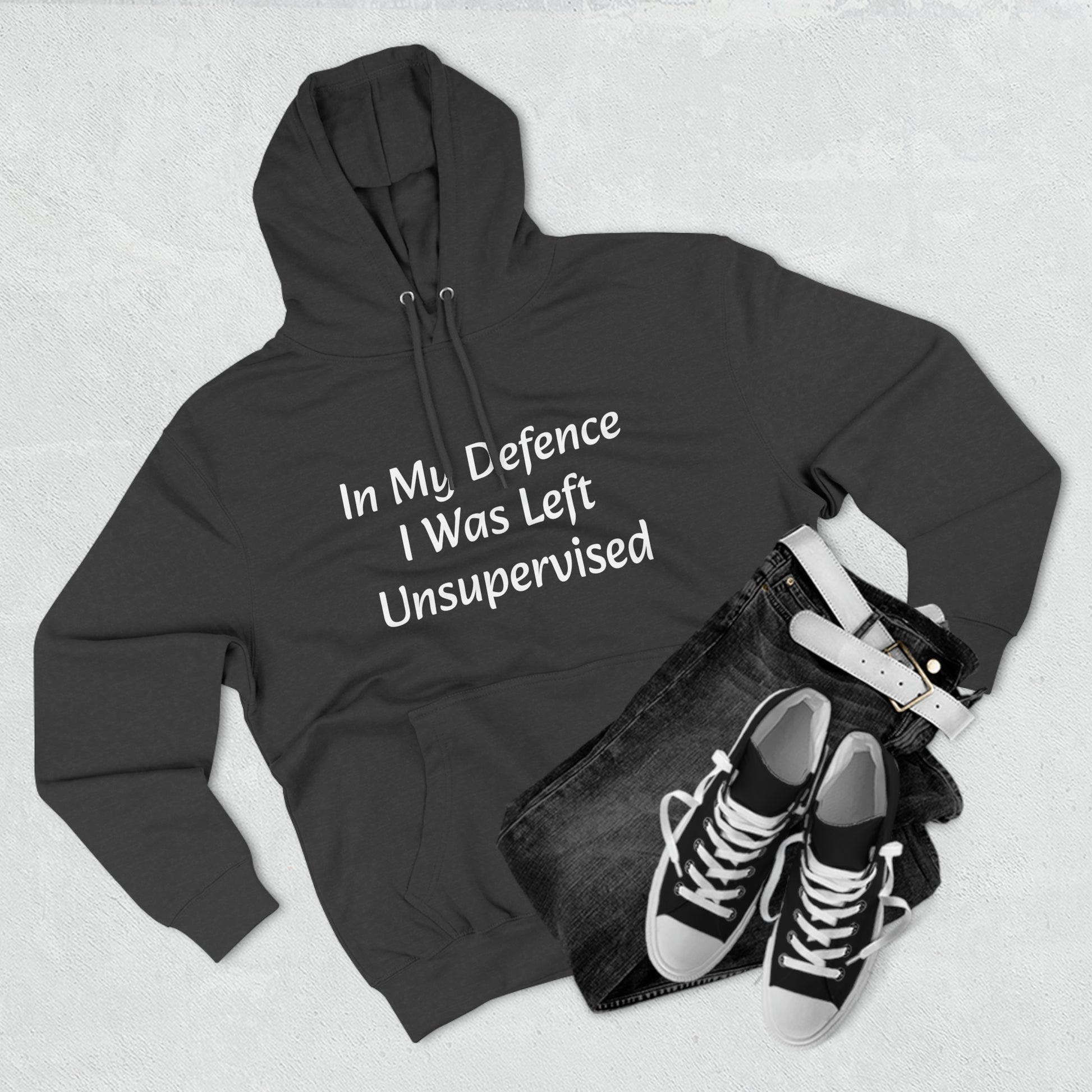 In My Defence i  Was left unsupervised  Fleece Unisex Elite Hoodie - KNACK