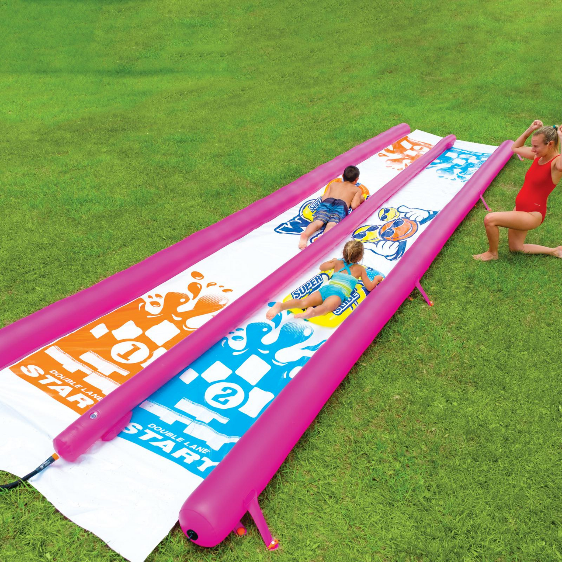 WOW Watersports Giant Backyard Double Lane Lawn Slide WOW Watersports