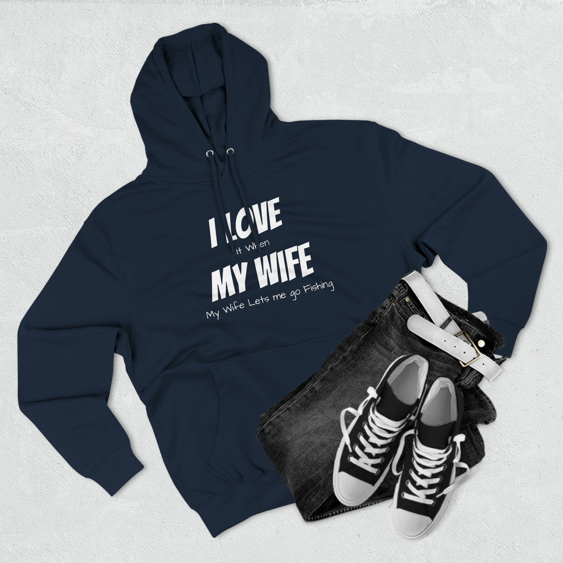 I Love it when My Wife lets me go fishing Fleece Unisex Elite Hoodie - KNACK