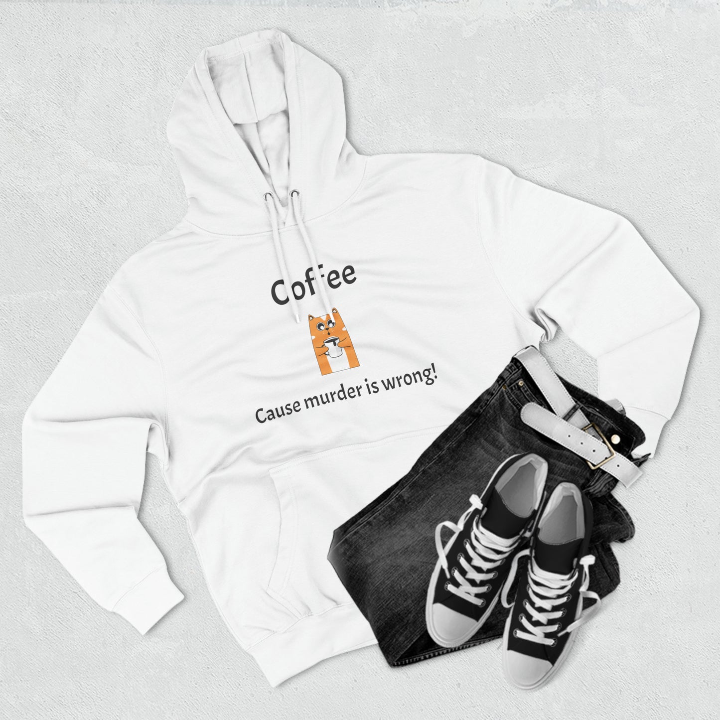 Coffee, Cause murder is wrong Fleece Unisex Elite Hoodie - KNACK