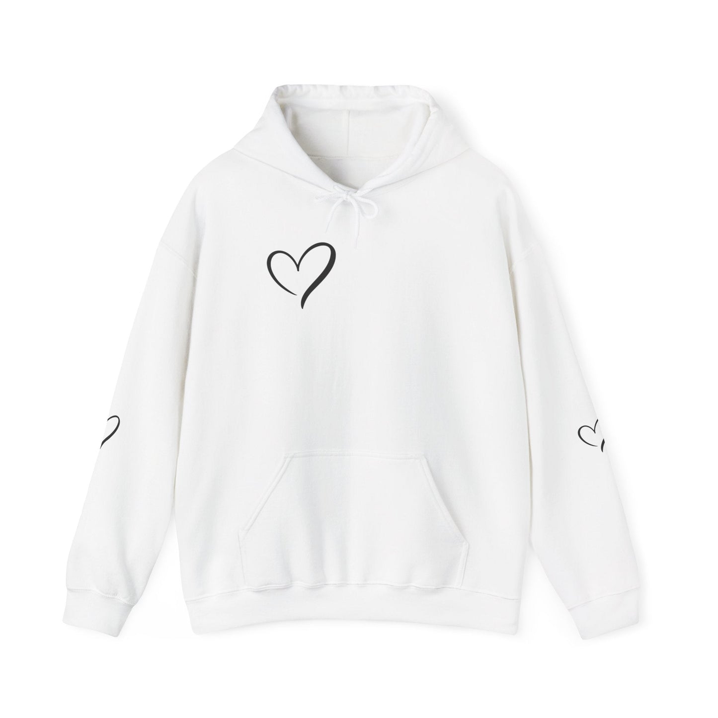 Dear person behind me the world is a better place with you in it.  -the person in front of you  Hooded Sweatshirt with Heart Design Printify