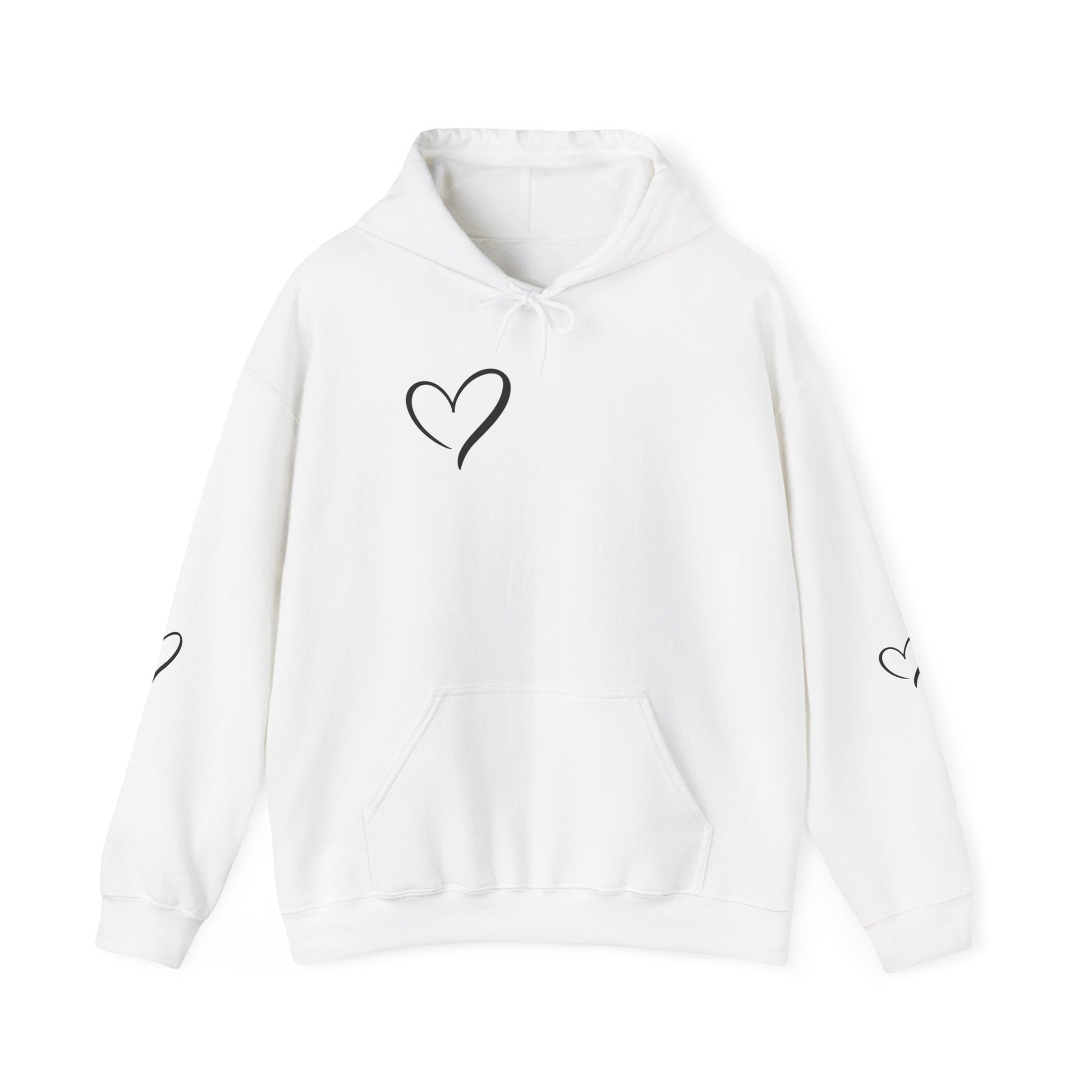 Dear person behind me the world is a better place with you in it.  -the person in front of you  Hooded Sweatshirt with Heart Design Printify