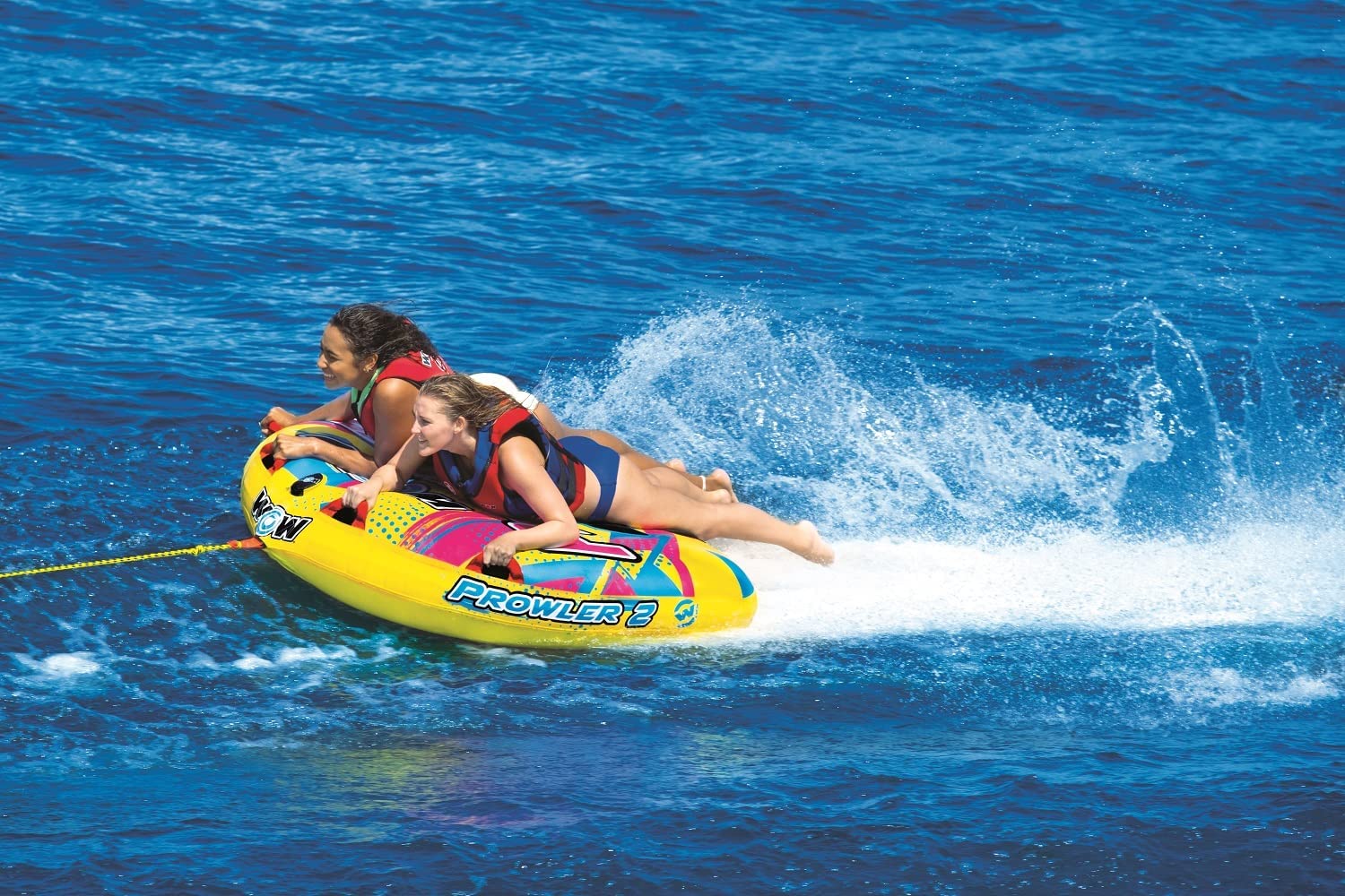 WOW Watersports Prowler Towable 2 Person 2P Starter Kit with 12V Pump and 2K Tow Rope WOW Watersports