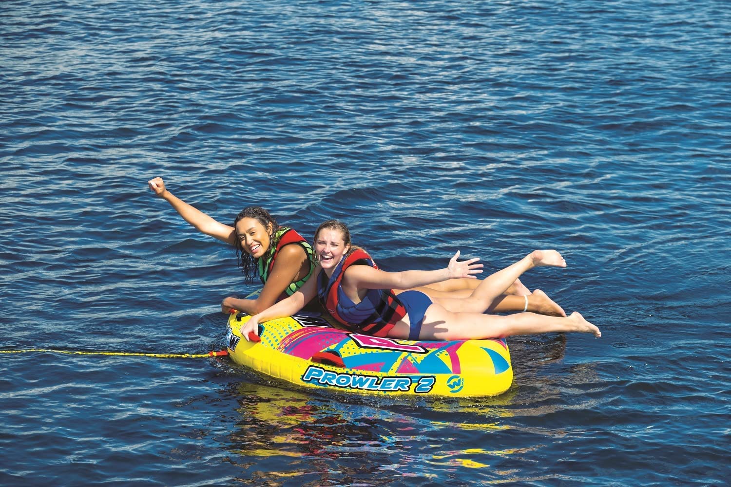 WOW Watersports Prowler Towable 2 Person 2P Starter Kit with 12V Pump and 2K Tow Rope WOW Watersports