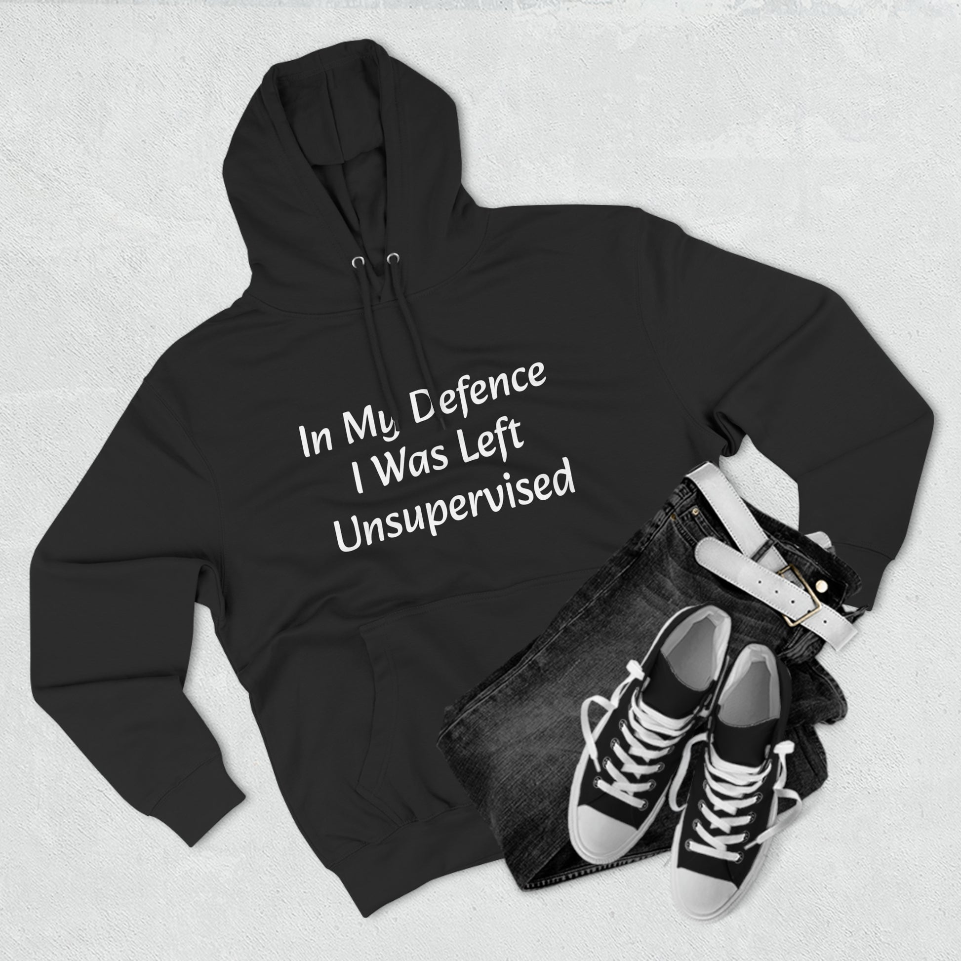 In My Defence i  Was left unsupervised  Fleece Unisex Elite Hoodie - KNACK