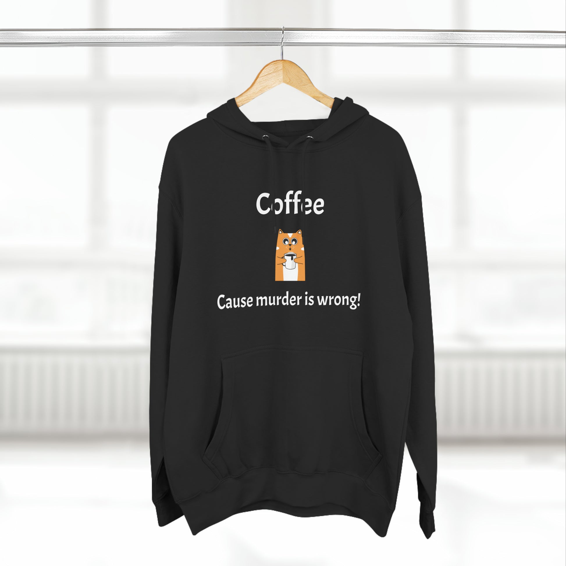 Coffee, Cause murder is wrong Fleece Unisex Elite Hoodie - KNACK