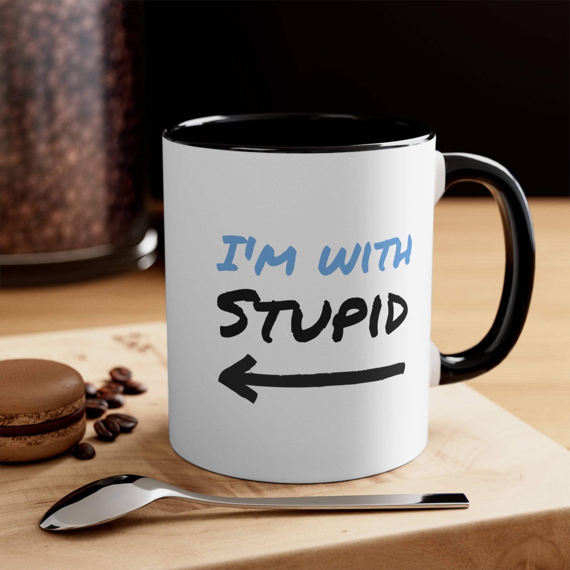 I'm With Stupid Accent Coffee Mug, 11oz - KNACK