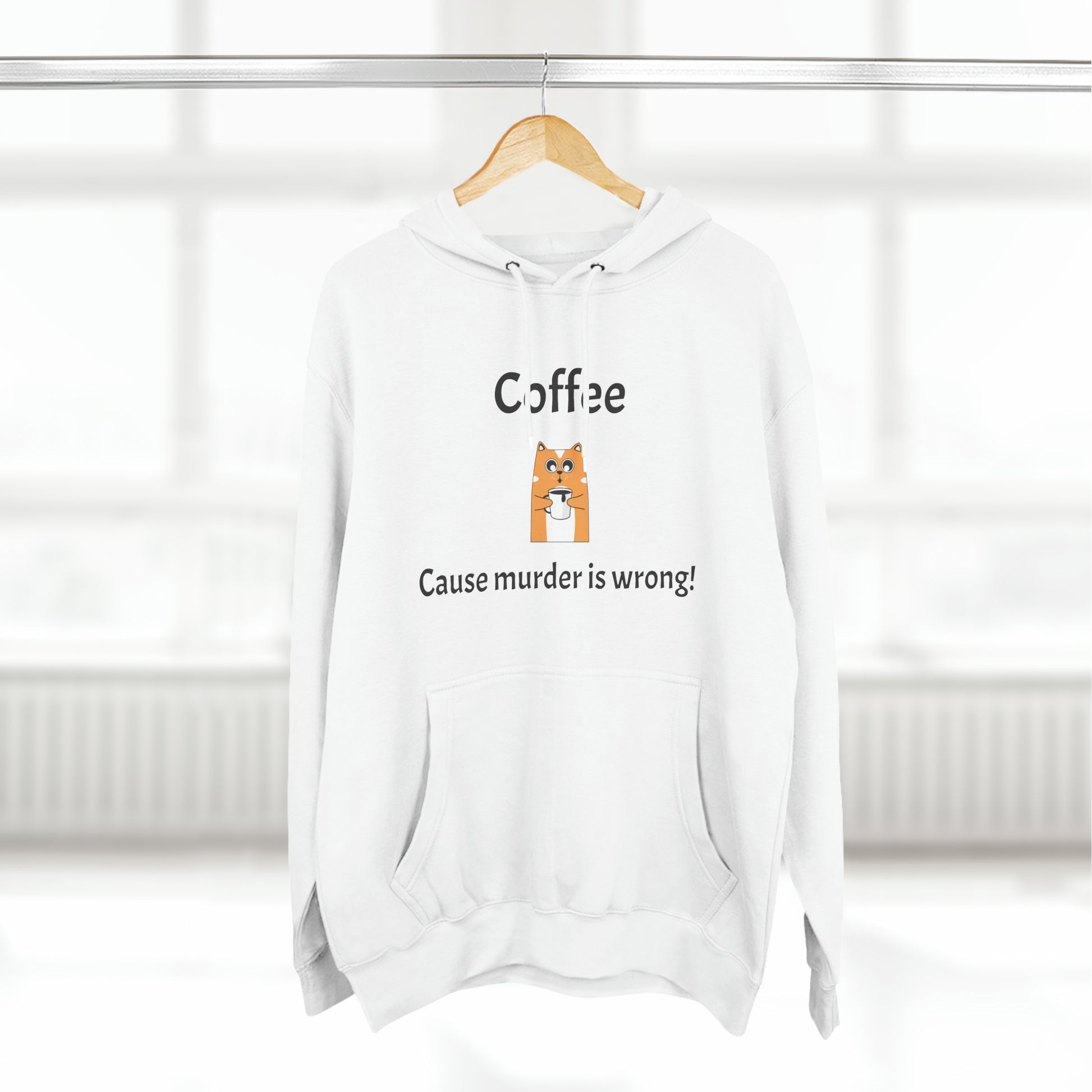 Coffee, Cause murder is wrong Fleece Unisex Elite Hoodie - KNACK