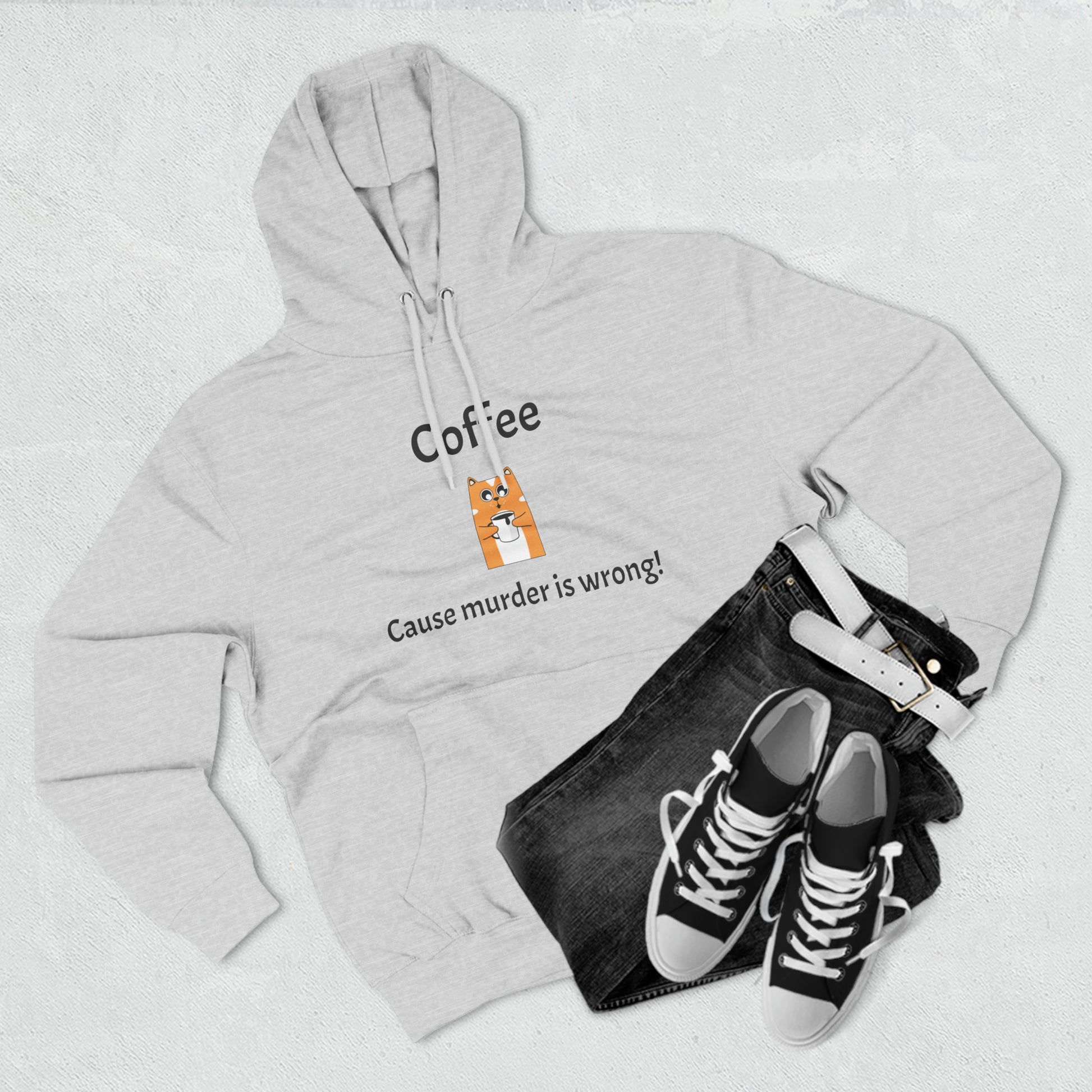 Coffee, Cause murder is wrong Fleece Unisex Elite Hoodie - KNACK