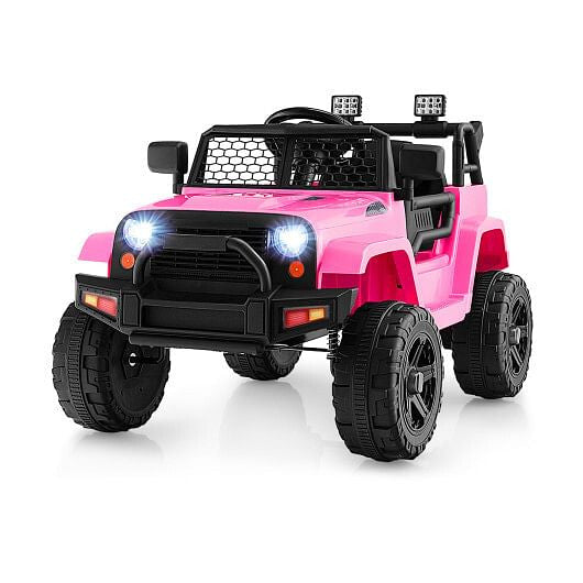 12V Kids Ride On Truck with Remote Control and Headlights-Black KNACK
