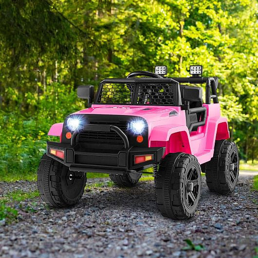 12V Kids Ride On Truck with Remote Control and Headlights-Black KNACK