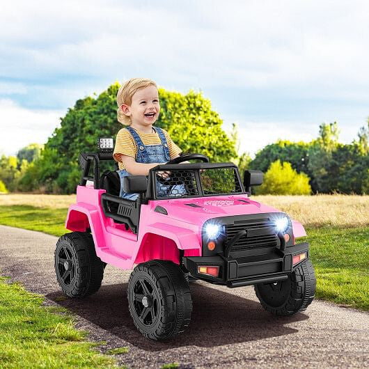 12V Kids Ride On Truck with Remote Control and Headlights-Black KNACK
