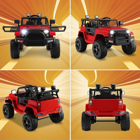 12V Kids Ride On Truck with Remote Control and Headlights-Black KNACK