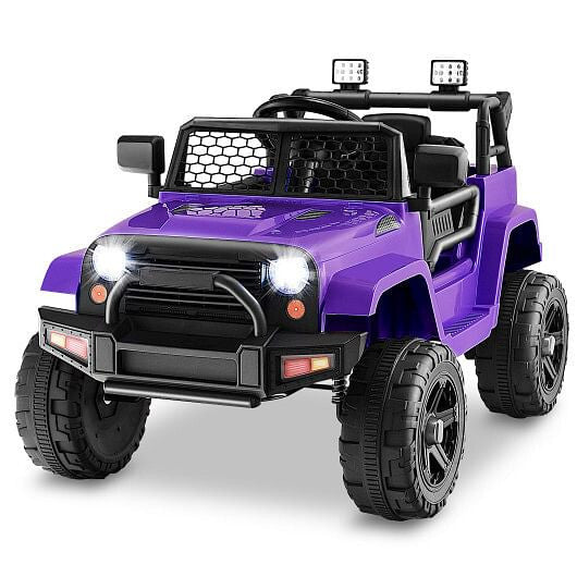 12V Kids Ride On Truck with Remote Control and Headlights-Black KNACK