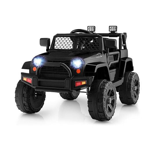 12V Kids Ride On Truck with Remote Control and Headlights-Black KNACK