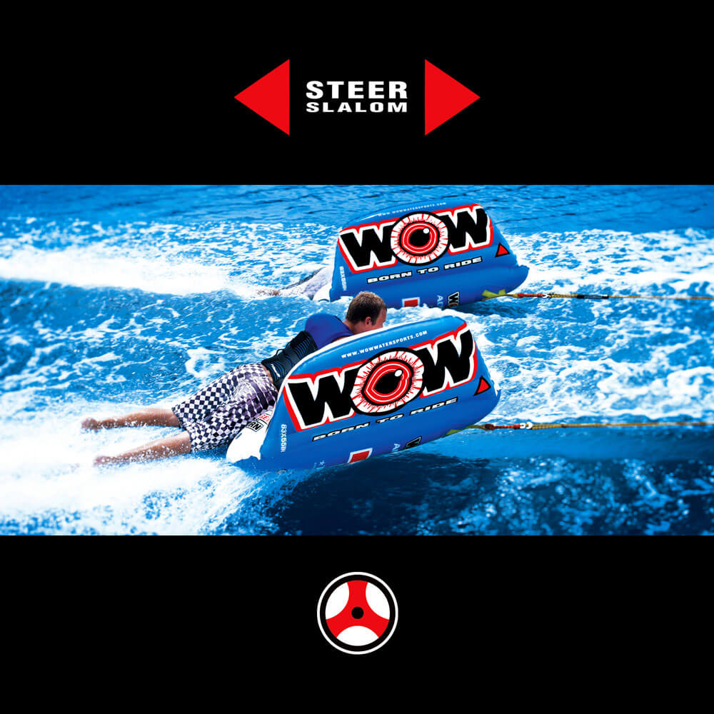 WOW Watersports Zig Zag 1 Person Steerable and Towable Water Tube For Pool and Lake WOW Watersports